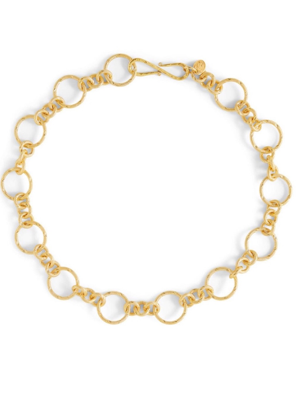 Gold Circle Link Necklace for Women